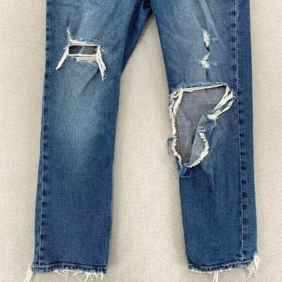 Abercrombie & Fitch Curve Love Jeans Women's 23/000 Short Ankle Straight Blue - Picture 3 of 4